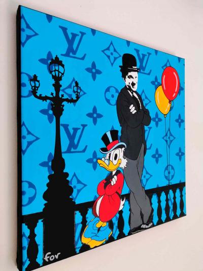 FOV - Chaplin and a friend  - Acrylique sur toile 2
