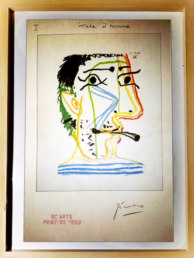 PICASSO - Tele D`Homme 1970 -  Litografìa, Numerada y firmada 2
