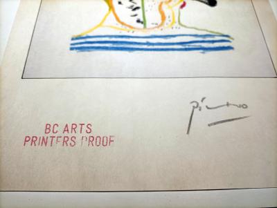 PICASSO - Litografìa  (Tele D`Homme 1970) Numerada y firmada 2