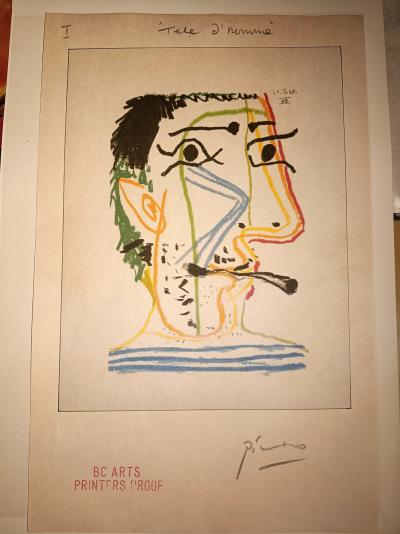PICASSO - Litografìa  (Tele D`Homme 1970) Numerada y firmada 2