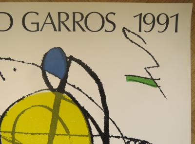 Joan Miro - Roland Garros - Affiche originale - 1991 2