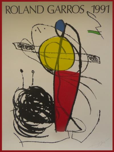 Joan Miro - Roland Garros - Affiche originale - 1991 2