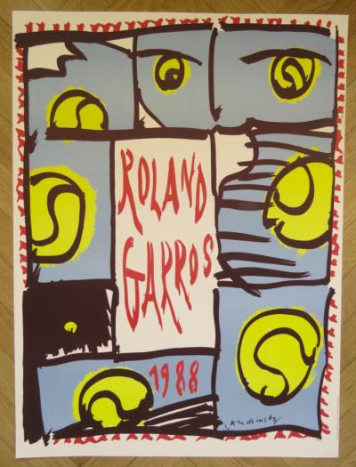 Pierre Alechinsky - Affiche originale - Roland Garros - 1988 2