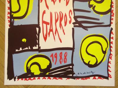 Pierre Alechinsky - Affiche originale - Roland Garros - 1988 2
