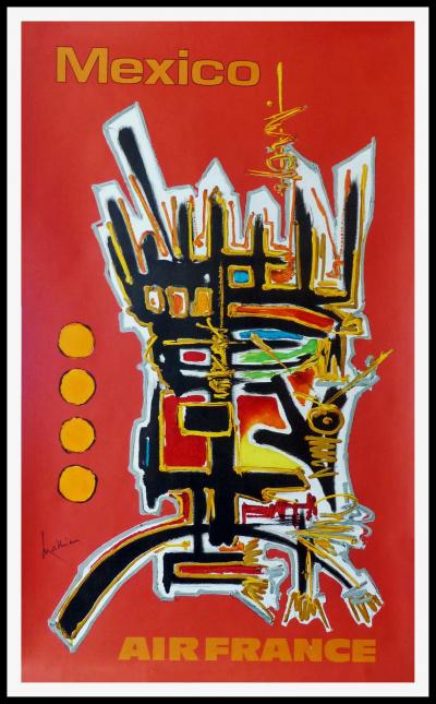 Georges MATHIEU - Air France Mexico, 1968 - Affiche originale 2
