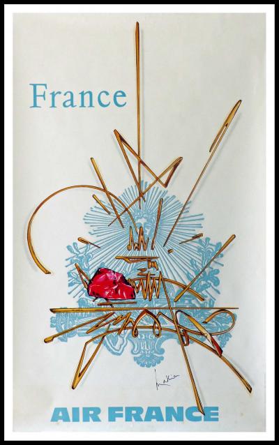 Georges MATHIEU - Air France FRANCE, 1968 - Affiche originale 2