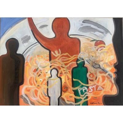 Carlo Massimo FRANCHI - Vive les pâtes - huile sur toile 2