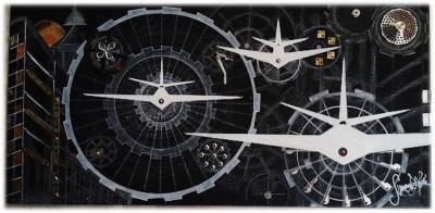 Simona DELLA BELLA - Time Travel - mixed media on wood 2