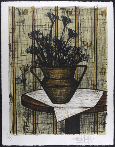 Bernard BUFFET - Vase de fleurs, 1964 - Original lithograph in colors on BFK Rives paper - Hand-signed & numbered 2
