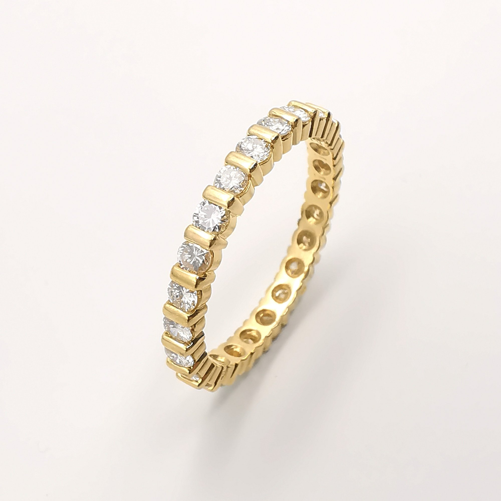 Alliance Américaine En Or 18 Carats Et Diamants - Neuf, Vendu Bijouterie, Pour Femme