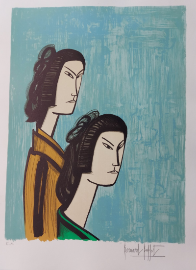 Bernard Buffet - Japonaises (1981)  - Lithographie originale en couleurs, Signée 2