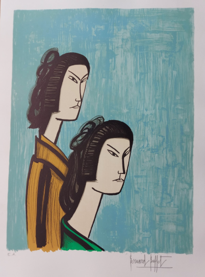 Bernard BUFFET - Japonaises (1981)  - Lithographie originale en couleurs, Signée 2
