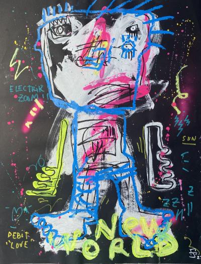 Jazzu -  Série Brut - Technique mixte sur papier 2