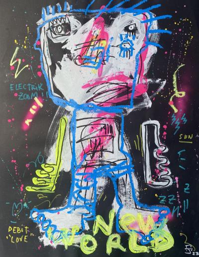 Jazzu -  Série Brut - Technique mixte sur papier 2