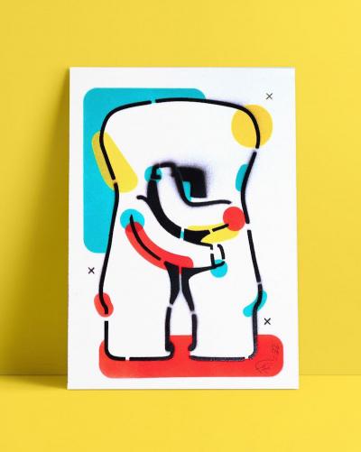 Fè (Federica Sutti) - Partage de données, 2022 - pochoir sur papier 2