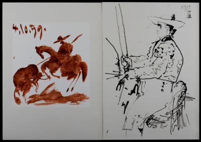 Pablo PICASSO (After) - Toros y Toreros VIII, 1961 - 2 Offset lithographs on Vélin paper, after 1959 Pablo Picasso’s drawings. 2