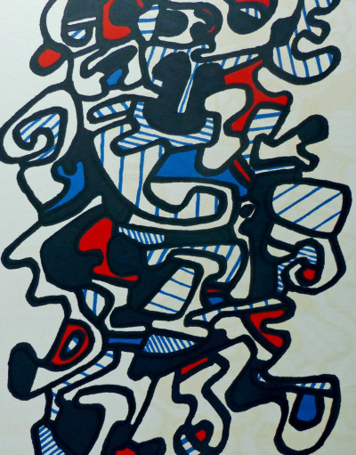 Jean DUBUFFET - Composition XII - VERSO, 1967, sérigraphie originale 2