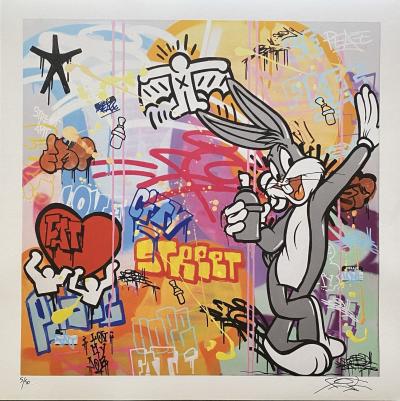 FAT - Bugs Bunny Heart, 2023 - lithographie offset originale signée 2
