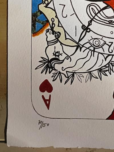 Dali, litografìa Carta-AS de Corazones-Edicion Limitada de 150, Firmada y numerada 2