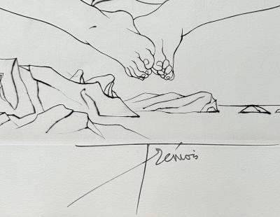 Pierre Yves Trémois - Femme et pieuvre, 1970 - Gravure originale signée à l’encre 2