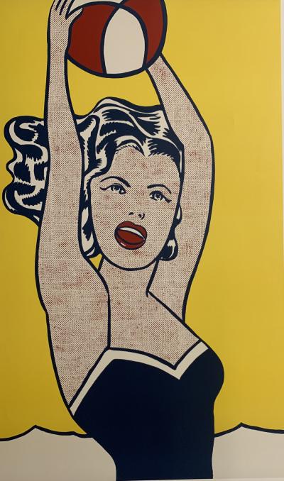 Roy Roy Lichtenstein, Girl whit ball, 1995 Affiche non signée 2