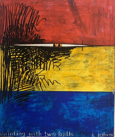 Jasper Johns - peinture avec deux balles, 1971 - affiche non signée 2