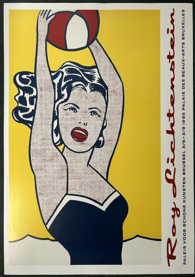 Roy Roy Lichtenstein, Girl whit ball, 1995 Affiche non signée 2