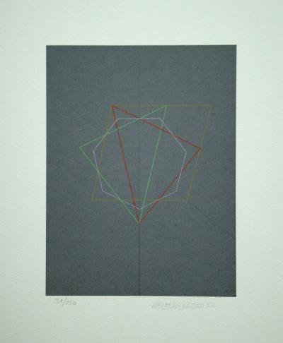 Wolfram ERBER - Composition Géométrique, 1977 - Sérigraphie signée à la main 2