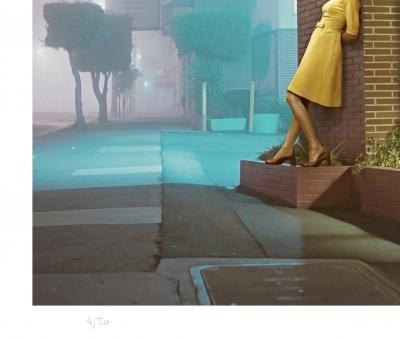 Mr Strange - Girl and Cat on the Colorful Night - Giclée sur papier Hanhemühle 2