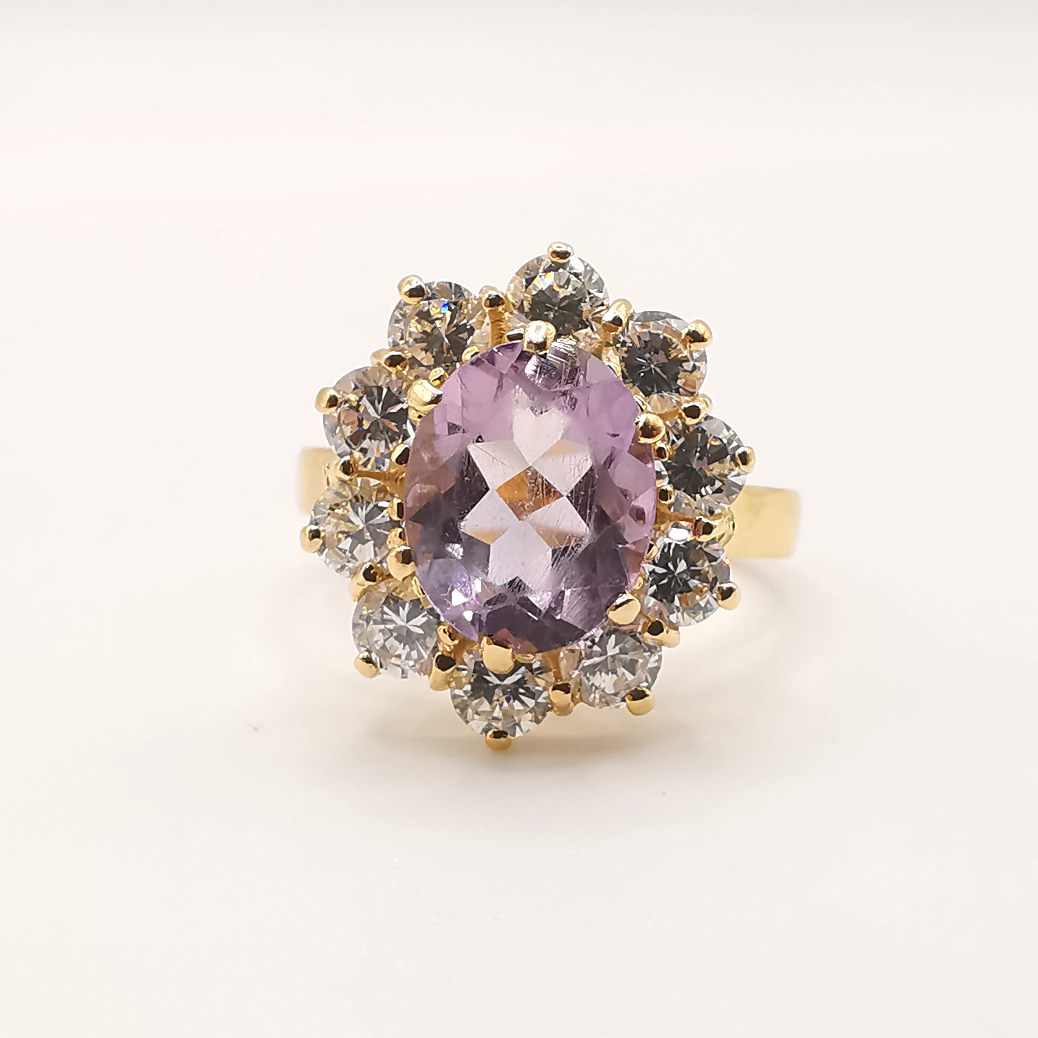 Bague En Or Jaune 18 Carats Avec Zircon - Taille 49, Neuf Avec étiquettes, Poids 1.73 G