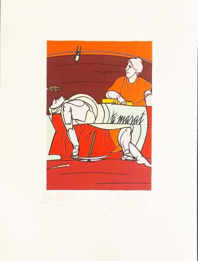 Valerio Adami - Marat, 2010 - Lithographie signée et numérotée 2