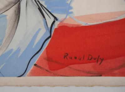 Raoul DUFY - Pêches et cerises sur fond rouge, 1953 - Lithographie Originale Signée 2