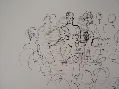 Raoul DUFY - Le diner élégant : l’heure des toasts, 1953, Gravure originale 2