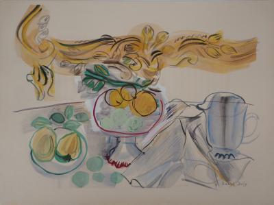 Raoul DUFY : Coupe de fruits sur la table, 1953 - Lithographie Originale Signée