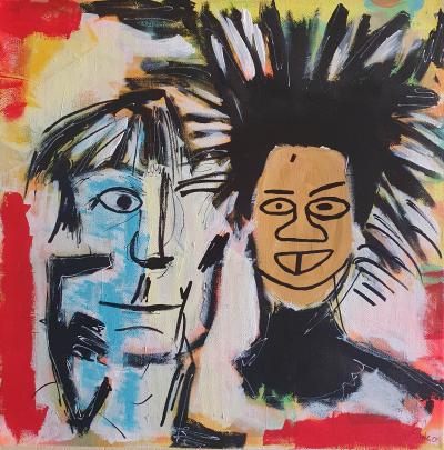 SPACO - Basquiat & Warhol , 2023 - Technique mixte sur toile 2