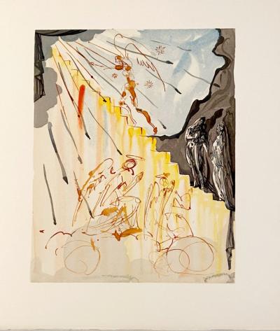 Salvador Dalí - La Divine Comédie, Paradis 21, L’échelle mystique, 1963 - gravure sur bois originale 2