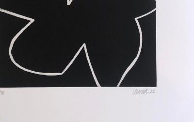 Alain Clément -  Abstraction en noir et blanc, 2022 - Gravure originale 2