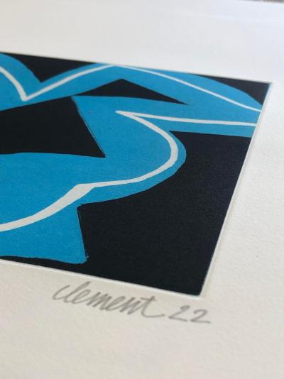 Alain Clément - Abstraction Bleue, 2023 - gravure originale 2