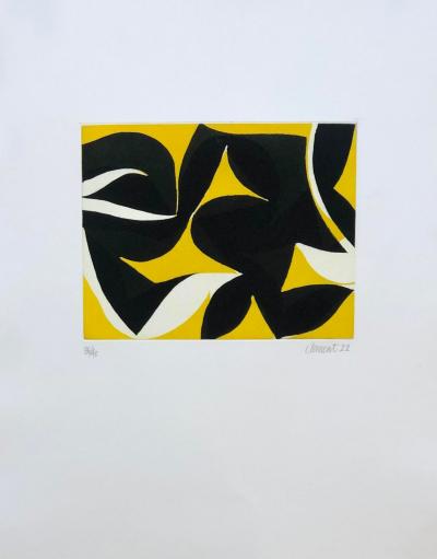 Alain Clément -  Abstraction jaune, 2022 - Gravure originale 2