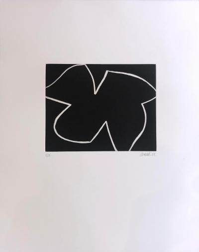 Alain Clément -  Abstraction en noir et blanc, 2022 - Gravure originale 2
