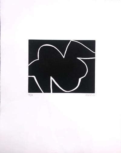 Alain Clément -  Abstraction en noir et blanc 2, 2022 - Gravure originale 2