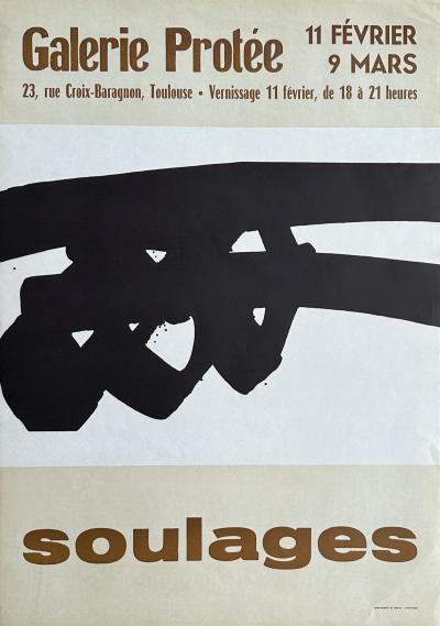 Pierre Soulages - Composition, 1972 - Affiche originale en lithographie 2