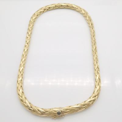 Lot De 2 Colliers Remplis Or Jaune 24 Carats Style Baht Thaïlandais - Avec Pierre Kunzite