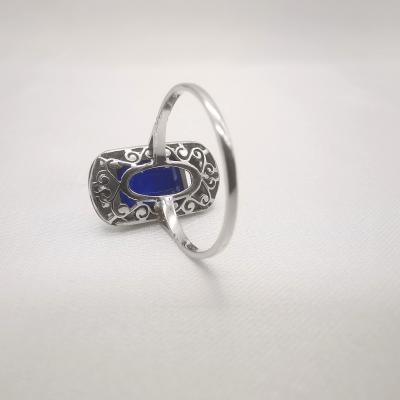 Bague ancienne en or  platine et saphir 2