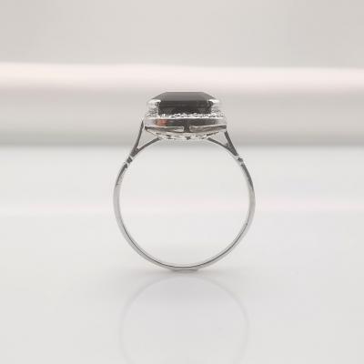 Bague ancienne en or  platine et saphir 2