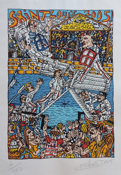 Robert COMBAS SETE Fête St Louis (2005) Original screenprint in colors on ARCHES paper Signed in pencil, dated and numbered /107