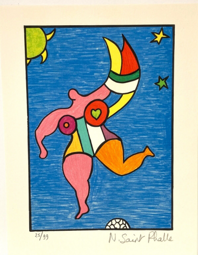 Niki De Saint Phalle - Ange  (1989)  - Lithographie originale en couleurs, signée 2