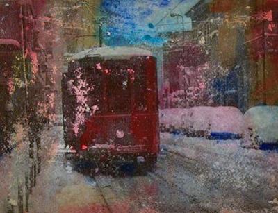 Loris DI FALCO - Neige à Milan - technique mixte 2