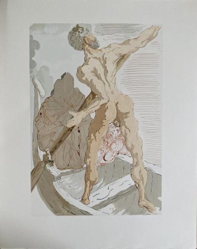 Salvador DALI - La Divine Comédie - Enfer 03 - Charon et le passage de l’Achéron, 1963 - Gravure originale 2