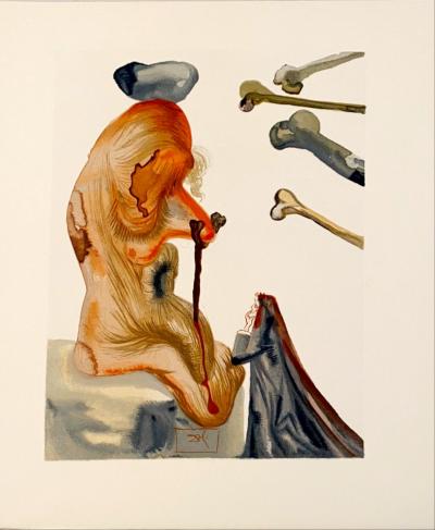 Salvador DALI - La Divine Comédie - Enfer 18 - Les Trompeurs, 1963 - Gravure originale 2
